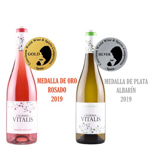 Bodegas Vitalis - medallas recibidas vinos rosado y albarín